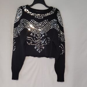 Black Sequin Sweater